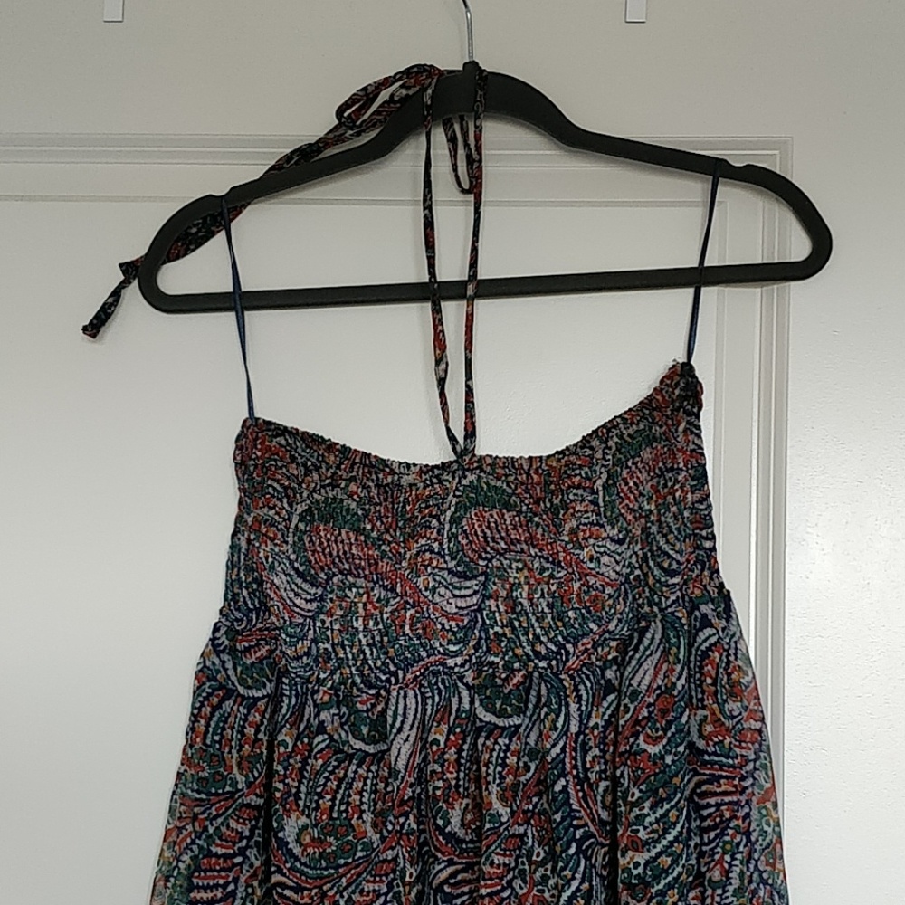 Maxi dress halter neck and paisley print - Large
